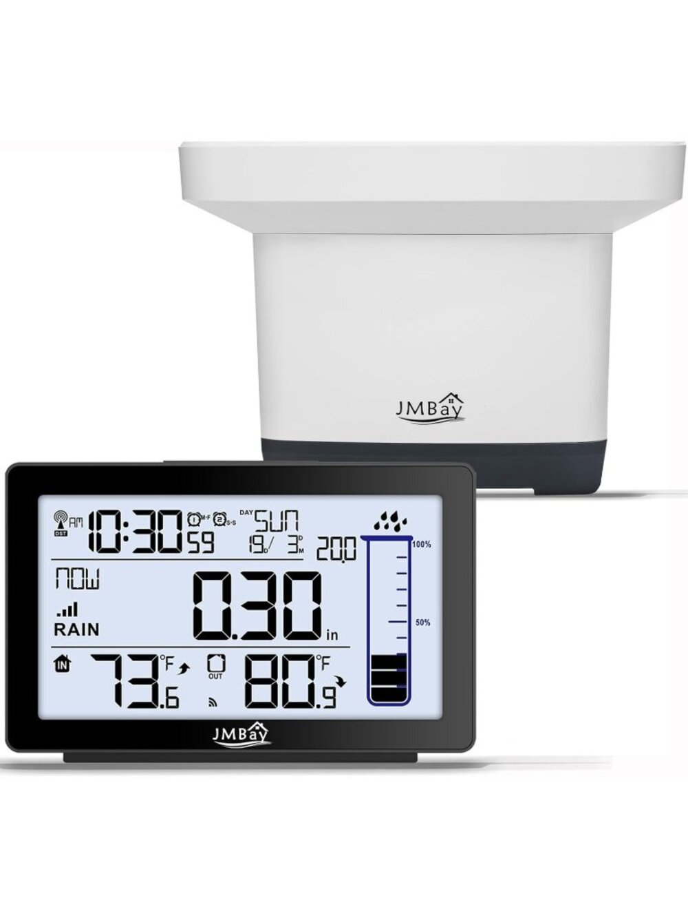 New Digital Rain Gauge Outdoor with Thermometer,